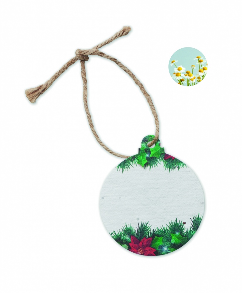 Logo trade promotional giveaways image of: Seed paper Xmas ornament