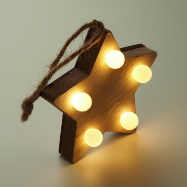 Logotrade promotional item image of: Wooden weed star with lights