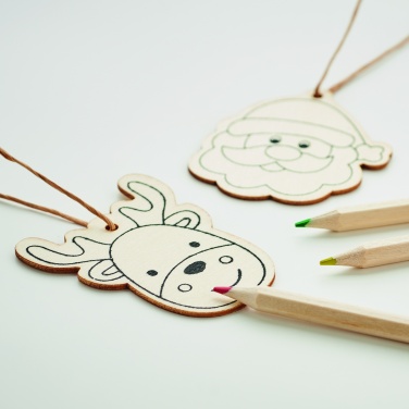 Logo trade business gifts image of: Drawing wooden ornaments set
