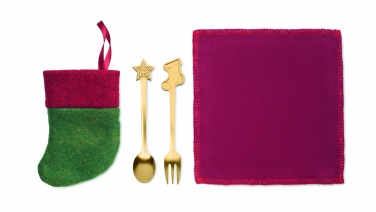 Logo trade business gifts image of: Christmas dessert cutlery set