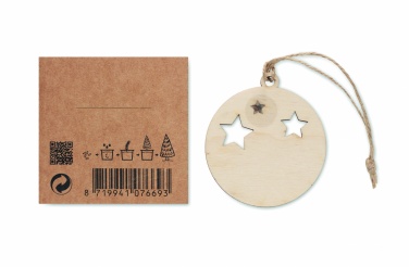 Logo trade advertising products image of: Wooden bauble shape hanger