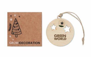 Logotrade promotional item picture of: Wooden bauble shape hanger