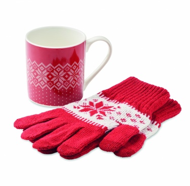 Logo trade promotional items picture of: Winter gift mug and gloves set