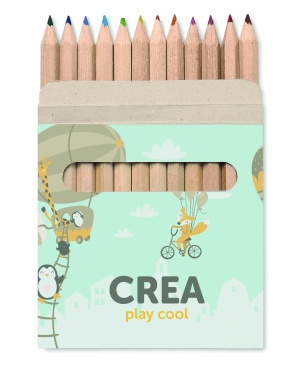 Logo trade business gifts image of: 12 coloured pencils set