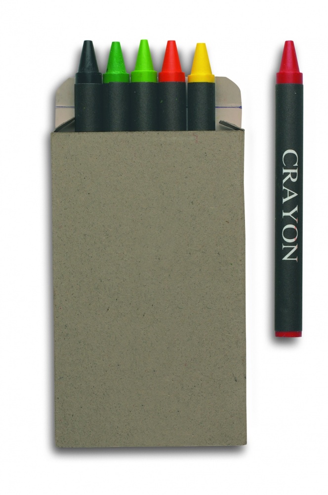 Logo trade promotional gifts image of: Carton of 6 wax crayons