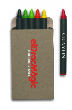 Logo trade promotional gifts picture of: Carton of 6 wax crayons