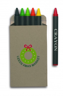 Logo trade business gift photo of: Carton of 6 wax crayons