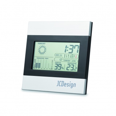 Logo trade promotional giveaways image of: Weather station and clock