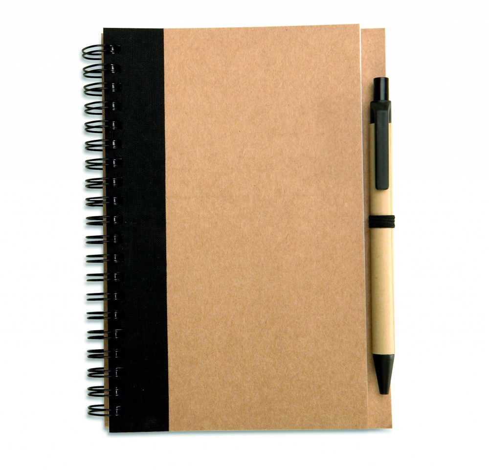 Logo trade promotional gifts image of: B6 recycled notebook with pen