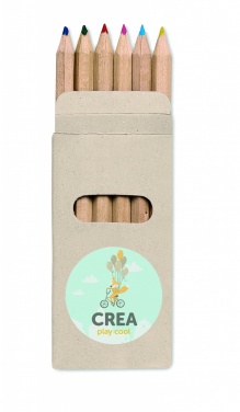 Logo trade promotional items picture of: 6 coloured pencils in box