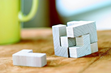 Logo trade promotional product photo of: Wooden puzzle in cotton pouch