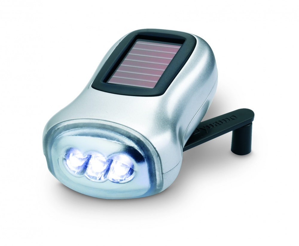 Logo trade corporate gifts picture of: Dual powered dynamo torch