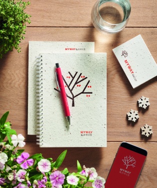Logo trade promotional merchandise picture of: A5 seed paper cover notebook