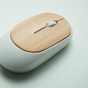 Logo trade promotional merchandise image of: Wireless mouse in bamboo