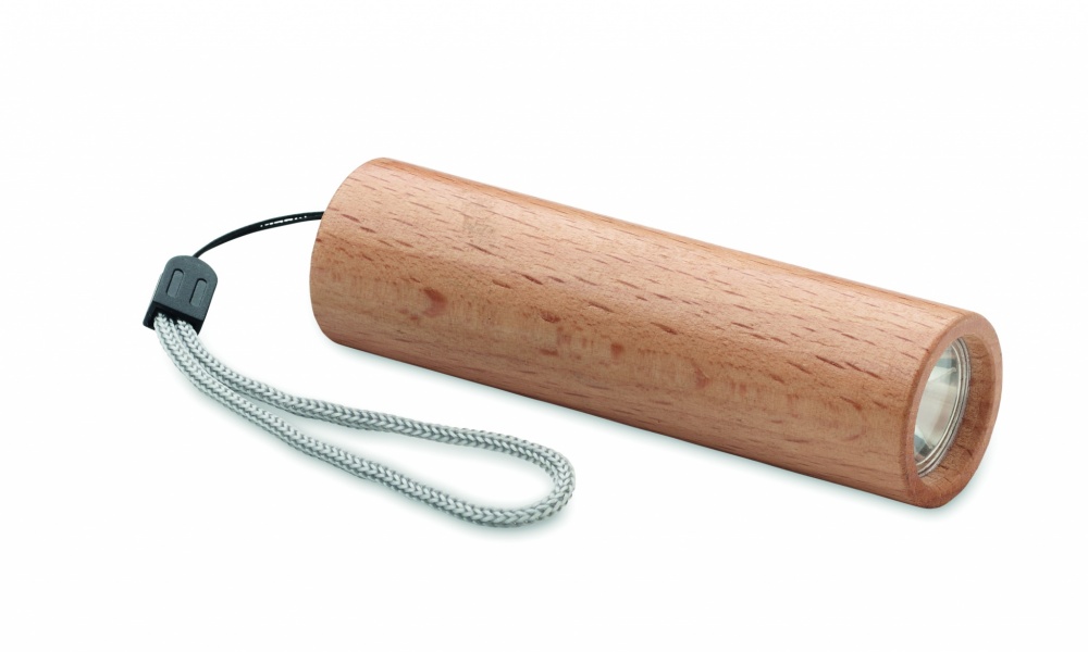 Logotrade promotional giveaway image of: Beech wood rechargeable torch