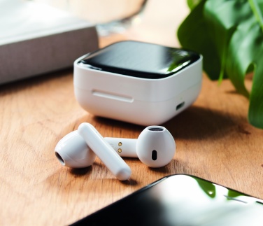 Logo trade promotional items picture of: TWS earbuds with solar charger