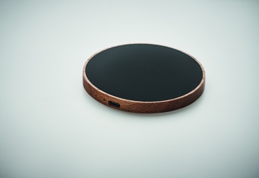 Logo trade corporate gifts picture of: Wireless charger in acacia 15W