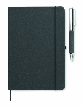 Logo trade promotional items image of: Recycled leather notebook set
