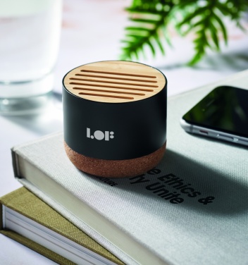 Logo trade promotional gifts image of: Cork and aluminium speaker