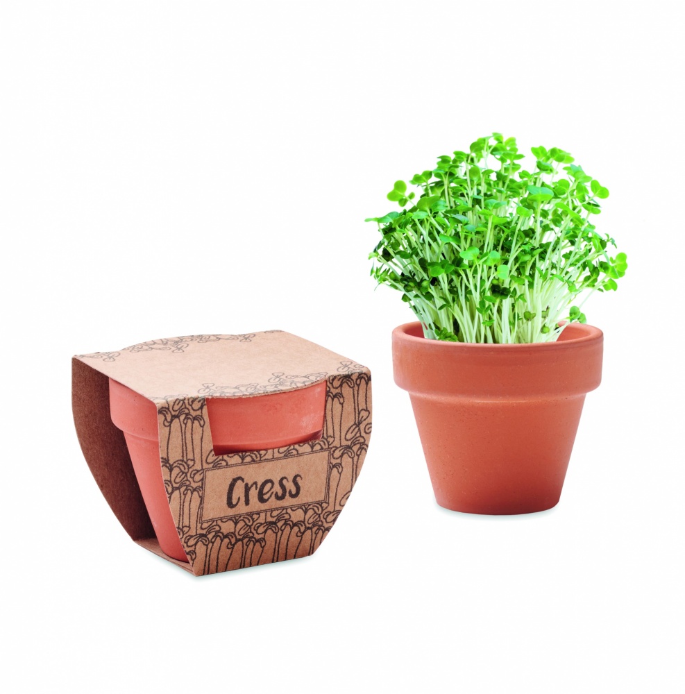 Logo trade promotional items image of: Terracotta pot cress seeds