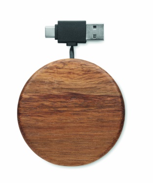 Logotrade advertising product image of: Wireless charger in acacia 15W