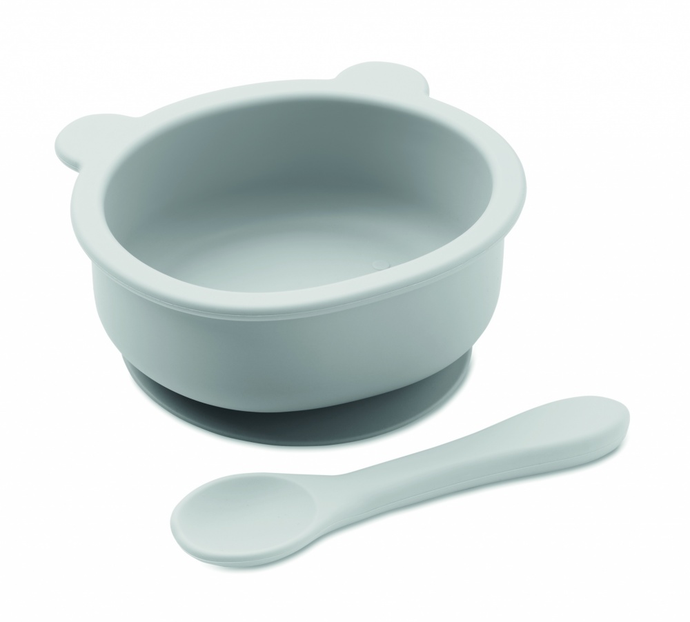 Logo trade advertising products image of: Silicone spoon, bowl baby set