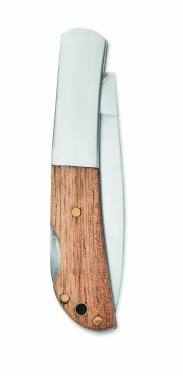 Logo trade promotional giveaways image of: Foldable knife in acacia wood