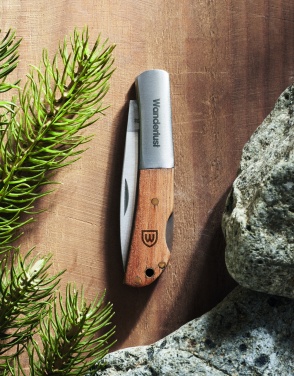 Logo trade business gift photo of: Foldable knife in acacia wood