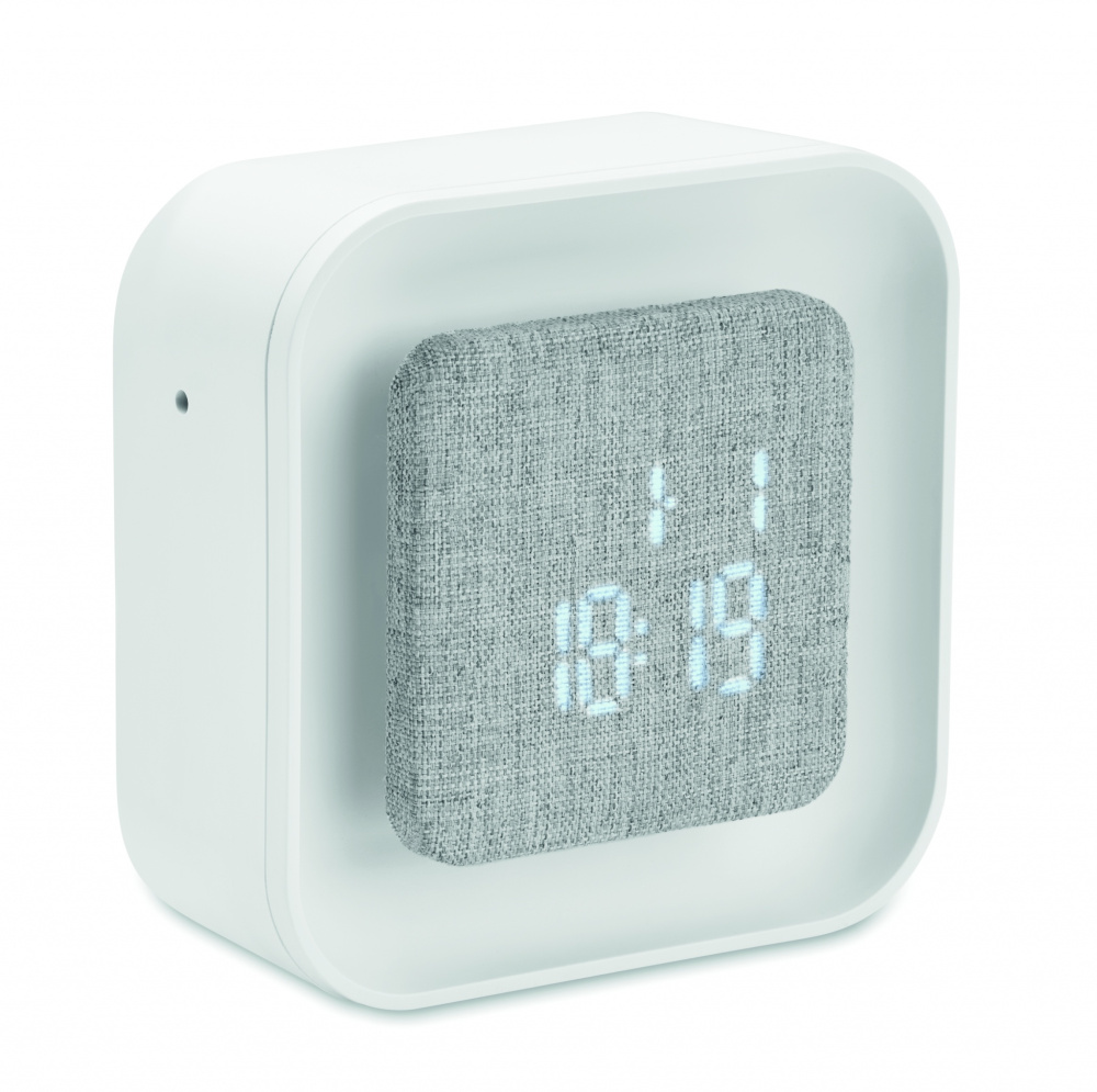 Logo trade promotional merchandise photo of: Recycled ABS/RPET alarm clock Stuttgart