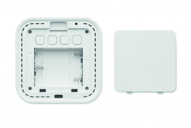 Logo trade promotional merchandise photo of: Recycled ABS/RPET alarm clock Stuttgart