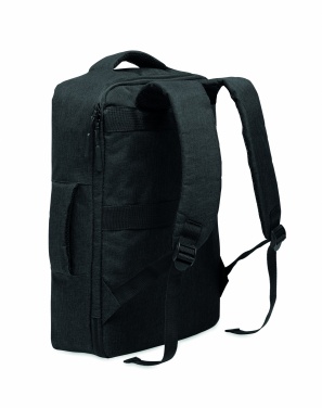 Logotrade promotional item picture of: A safe 15-inch laptop backpack made of 300D RPET with a 210D RPET lining and customizable printing.