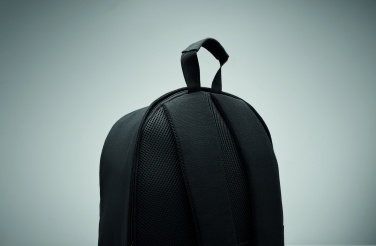 Logo trade promotional items image of: A 15-inch laptop backpack made of recycled pre-consumer cotton and recycled polyester with customizable printing.