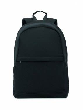 Logo trade corporate gifts picture of: A 15-inch laptop backpack made of recycled pre-consumer cotton and recycled polyester with customizable printing.