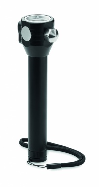 Logo trade promotional giveaway photo of: 3-in-1 aluminum flashlight with an emergency hammer and seatbelt cutter, customizable with printing