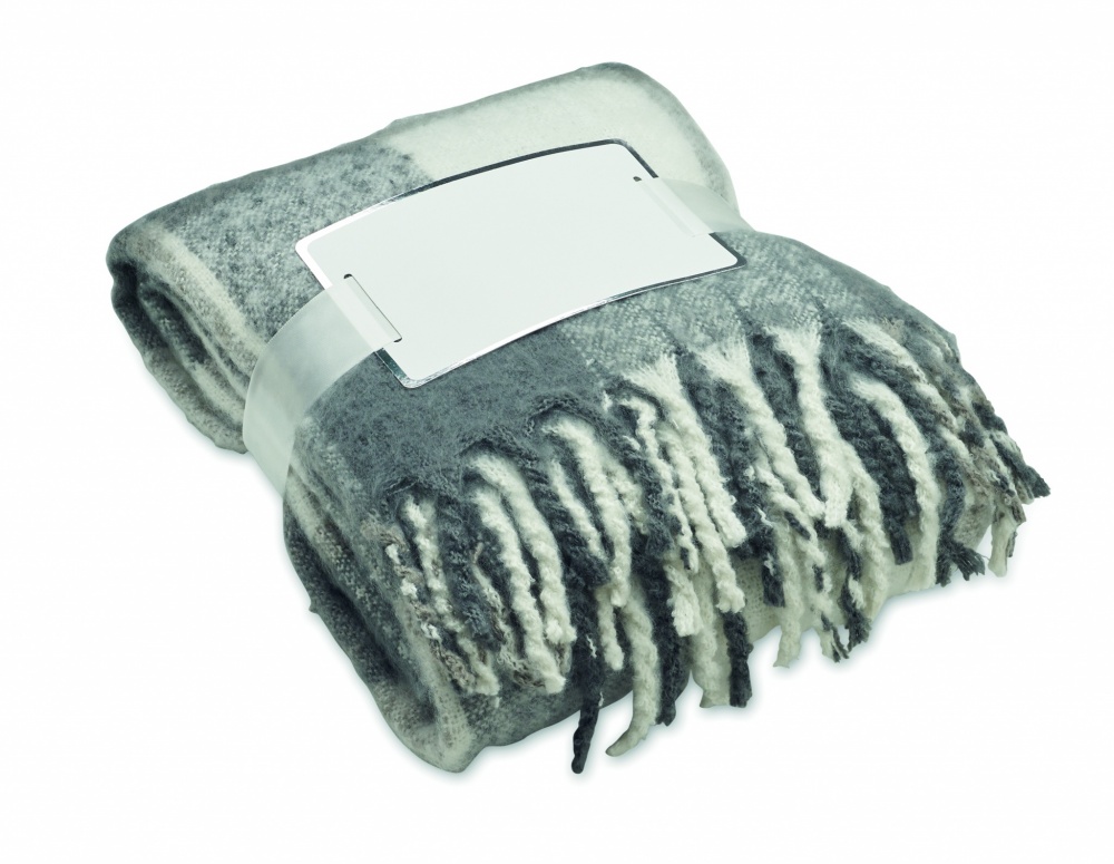 Logo trade promotional products picture of: Chequered mohair blanket