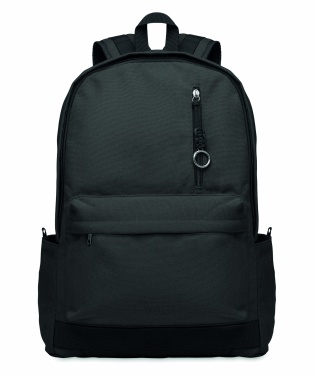 Logo trade promotional gifts image of: A 15-inch laptop backpack made of recycled pre-consumer cotton with customizable printing