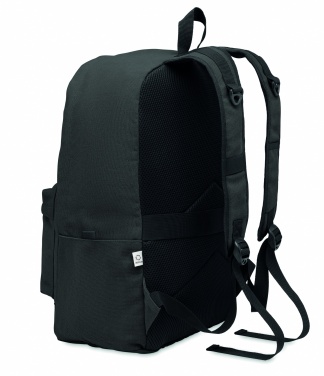 Logotrade promotional gift image of: A 15-inch laptop backpack made of recycled pre-consumer cotton with customizable printing