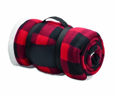Logo trade promotional giveaways image of: RPET sherpa fleece blanket