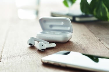 Logo trade corporate gifts image of: TWS earbuds with charging base