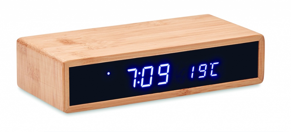 Logotrade promotional giveaway image of: Wireless charger in bamboo 5W