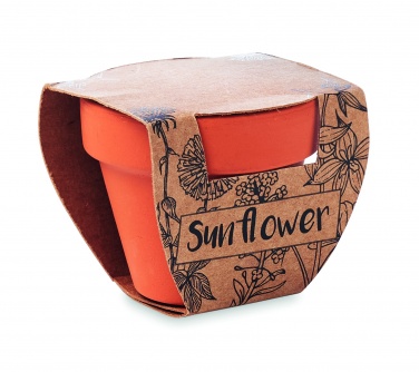 Logo trade promotional merchandise image of: Terracotta pot 'sunflower'