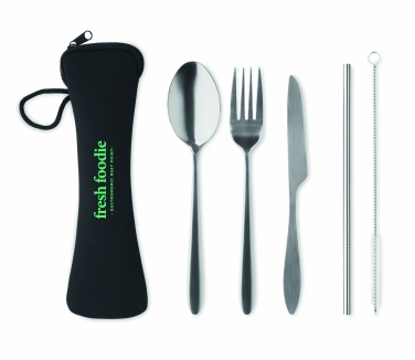 Logo trade promotional merchandise image of: Cutlery set stainless steel