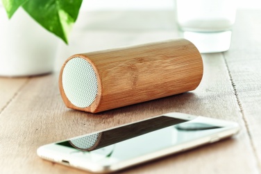 Logotrade business gift image of: Wireless bamboo speaker 2x5W