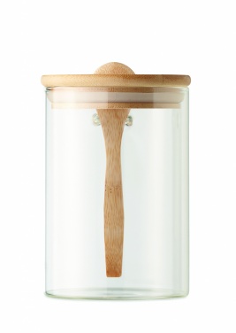 Logotrade promotional products photo of: Glass jar with spoon 600 ml