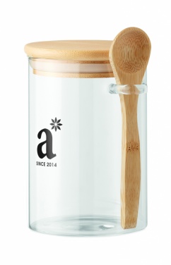 Logotrade promotional products photo of: Glass jar with spoon 600 ml