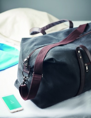 Logo trade promotional merchandise picture of: Weekend bag in canvas 450gr/m²