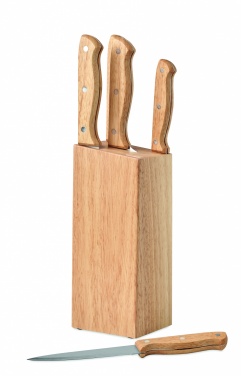 Logo trade promotional merchandise photo of: 5 piece knife set in base