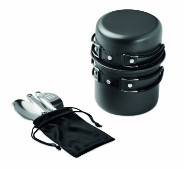 Logotrade promotional item image of: 2 camping pots with cutlery