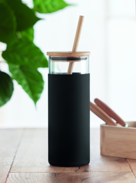 Logotrade promotional gift image of: Glass tumbler 450ml bamboo lid