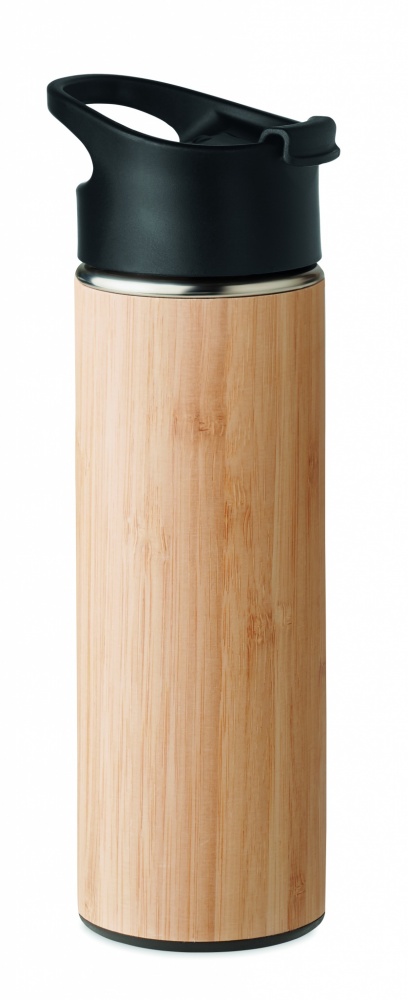 Logo trade corporate gifts picture of: Double wall bamboo flask 450ml